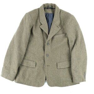 LL Bean Mens Blazer 44R Green Herringbone Shetland Wool Primaloft Quilted Lining